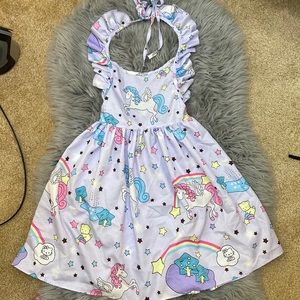 Open back unicorn dress ruffles